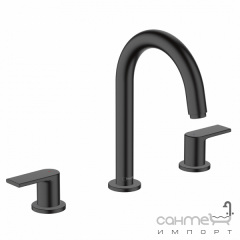 Смеситель для раковины врезной на 3 отверстия Hansgrohe Vernis Shape 71563670 матовый черный Вінниця