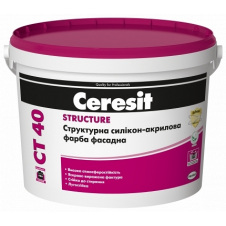 Краска структурная силикон акриловая CERESIT CT 40 10 л