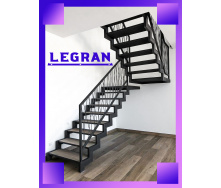 Металлические лестницы прочные с поворотом металлокаркас Legran