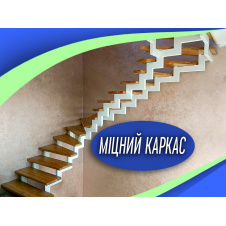 Металлический каркас внутренней лестницы на двойном косоуре Legran