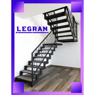 Металеві сходи міцні з поворотом металокаркас Legran