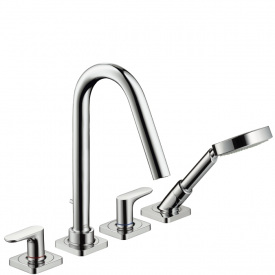HANSGROHE Axor Citterio M Смеситель для ванны, двухвентильный, на 4 отверстия, монтаж на плиточный бортик