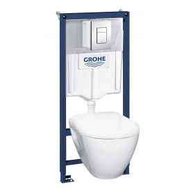 GROHE SOLIDO Perfect набор 4в1 инстал 38772001 подвесным унитазом 52,0x35,5 в компл с сидением Soft-close