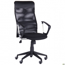 Компьютерное кресло AMF Ultra черное спинка-сетка для работы дома и в офисе