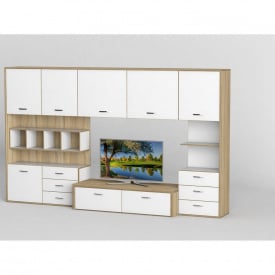 Стенка в гостиную Тиса Мебель Гостиная-119 Сонома Белый