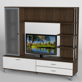 Стенка в гостиную Тиса Мебель Гостиная-31 Венге Белый