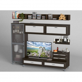 Стенка в гостиную Тиса Мебель Гостиная-28 Венге Белый