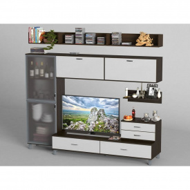 Стенка в гостиную Тиса Мебель Гостиная-27 Венге Белый