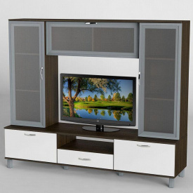 Стенка в гостиную Тиса Мебель Гостиная-33 Венге Белый