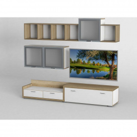 Стенка в гостиную Тиса Мебель Гостиная-221 Сонома Белый