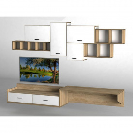 Стенка в гостиную Тиса Мебель Гостиная-216 Сонома Белый