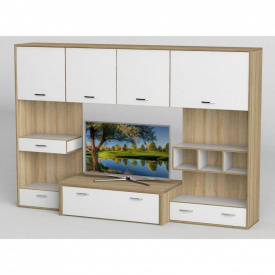 Стенка в гостиную Тиса Мебель Гостиная-104 Сонома Белый