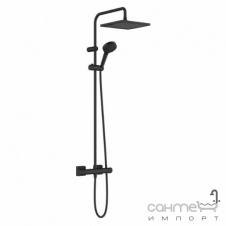 Душевая стойка с термостатом Hansgrohe Vernis Shape 26427670 матовая черная