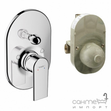 Смеситель для ванны скрытого монтажа с внутренней частью Hansgrohe Vernis Shape 71472000 хром