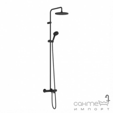 Душевая стойка с смесителем-термостатом для ванны Hansgrohe Vernis Blend 26899670 матовая черная