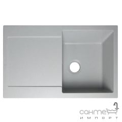Прямоугольная гранитная кухонная мойка с сушкой Adamant Plana 775x500x200 09 светло-серый Харків