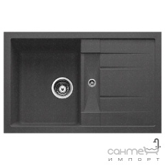 Прямоугольная гранитная кухонная мойка Adamant Fort 770x495x200 04 серый Харків