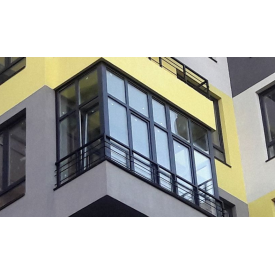 Балкон металопластиковий французький Антрацит 3200х860х2500 мм