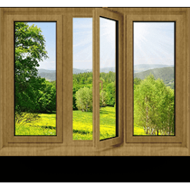 Металопластикове вікно у ламінації кольорове натуральний дуб 1300х1400 мм