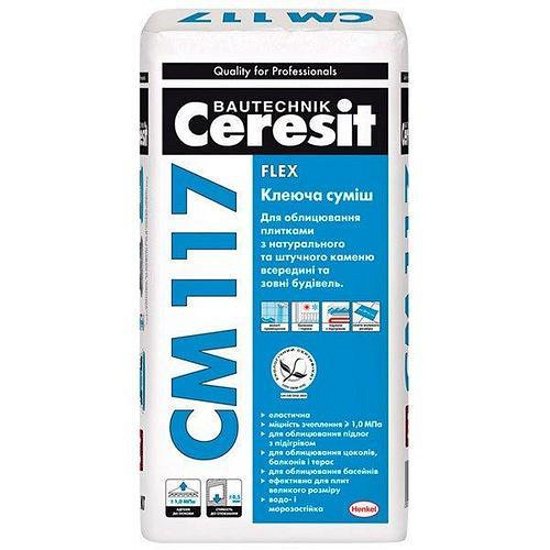 Клей для камня и плитки Ceresit CM 117 (Церезит СМ 117) 25 кг купити в ...