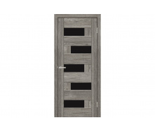 Міжкімнатні двері Оміс Ріно Дуб Денвер Natural Look чорне скло 600х900х2050 мм