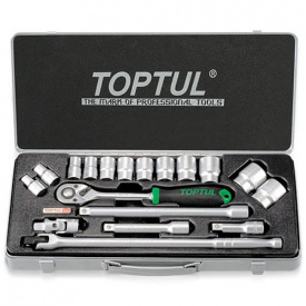 Набор головок с трещоткой TOPTUL 1/2 18ед. (6-гр.) GCAD1802