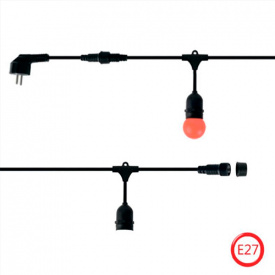 Гирлянда Carnaval-1 230V 10 * E27 10м шнур черный IP44 Horoz (022-001-0001)