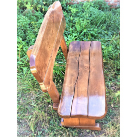 Лавка дерев'яна авторська 1000x500 із слебу в стилі Live Edge ручна робота від виробника