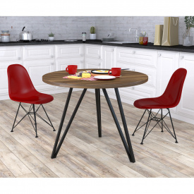 Круглий стіл обідній Ліма Loft-Design D100 см горіх-модена
