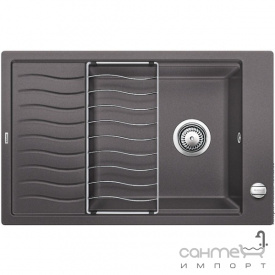 Гранитная кухонная мойка с сушкой Blanco Elon XL 6S 518736 темная скала