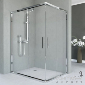 Прямоугольная душевая кабина Veronis Unimar 1200x800 профиль хром, прозрачное стекло