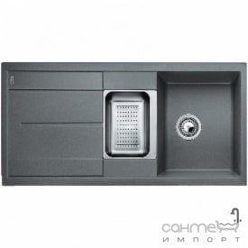 Гранитная кухонная мойка на полторы чаши с сушкой Blanco Metra 6S Silgranit 517354 серый беж