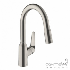 Смеситель для кухни с вытяжным изливом Hansgrohe Focus M42 71821800 нержавеющая сталь