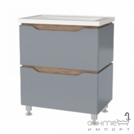 Напольная тумба с раковиной Mirater Sacramento 70 серая, раковина Глория