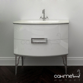 Тумба подвесная под раковину Marsan Sabrine 900 капучино глянец, патина золото, ручки золото