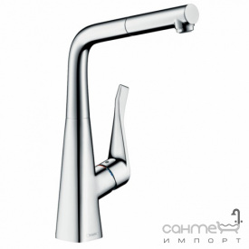 Смеситель для кухни с вытяжным изливом Hansgrohe Metris M71 73812000 хром