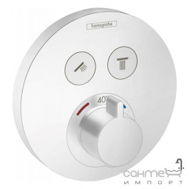 Смеситель термостат скрытого монтажа на 2 потребителя Hansgrohe Shower Select S 15743700 белый матовый