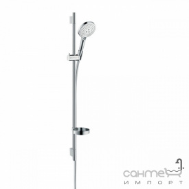 Душевой гарнитур с мыльницей Hansgrohe Raindance Select S 120/Unica 26631400 хром/белый