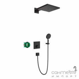 Душевая система скрытого монтажа с термостатом Hansgrohe ShowerSelect Raindance 27939670 матовый черный