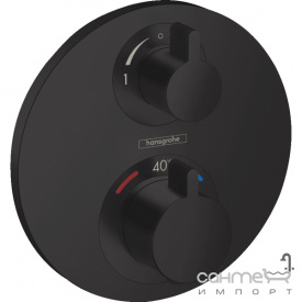 Внешняя часть термостата для душа 2-функционный Hansgrohe Ecostat S 15758670 черный матовый