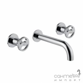 Смеситель для раковины скрытого монтажа с изливом 19 см Bugnatese Millenovecinquanta 4565 NS никель браш