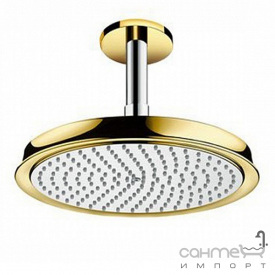 Верхний душ с потолочным кронштейном Hansgrohe Classic Air 27405090 хром/золото