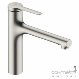 Смеситель для кухни с вытяжным изливом Hansgrohe Zesis M33 74804800 нержавеющая сталь, S-Box lite