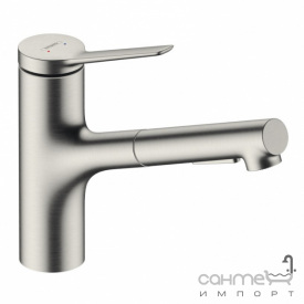 Смеситель для кухни с вытяжным изливом Hansgrohe Zesis M33 74803800 нержавеющая сталь, S-Box lite