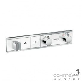 Смеситель-термостат скрытого монтажа для душа на 2 потребителя Hansgrohe RainSelect 15355400 белый/хром
