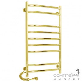 Электрический полотенцесушитель Laris Виктория П9 590х900 золотой, подключение справа