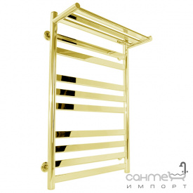 Полированный полотенцесушитель Laris Кватро с полкой П10 500x800 золото