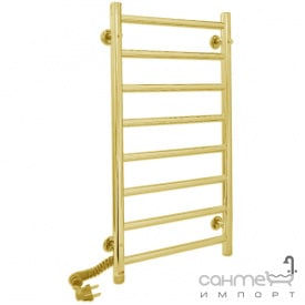 Электрический полотенцесушитель Laris Альфа П8 400х800 золото, подключение слева