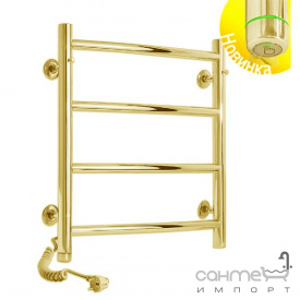 Электрический полотенцесушитель Laris Классик П4 450х500 S3 золотой, подключение справа