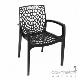 Стілець пластиковий Poltrona Gruvyer polipropilene antracite/чорний